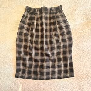 SK & Company Vintage Plaid Pleated Skirt - Size 4 Petite